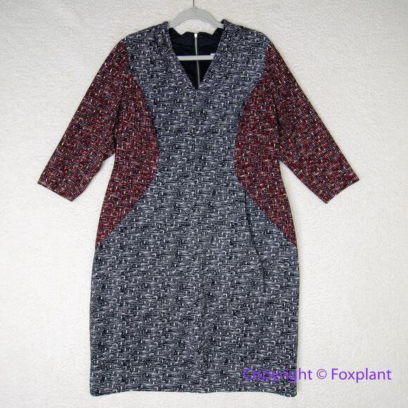 London times Black and white and red sheath dress ,  plus size 14W - Picture 2 of 14